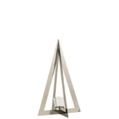 LANADECO Bougeoirs Photophore Acier Inoxydable Verre Argent H40cm -Bougeoirs Soldes Magasin photophore acier inoxydable verre argent h40cm 3