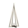 LANADECO Bougeoirs Photophore Acier Inoxydable Verre Argent H55cm -Bougeoirs Soldes Magasin photophore acier inoxydable verre argent h55cm 1