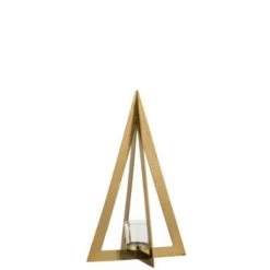 LANADECO Bougeoirs Photophore Acier Inoxydable Verre Argent H40cm -Bougeoirs Soldes Magasin photophore acier inoxydable verre or h40cm