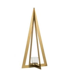 LANADECO Bougeoirs Photophore Acier Inoxydable Verre Or H55cm -Bougeoirs Soldes Magasin photophore acier inoxydable verre or h55cm 4