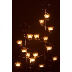 LANADECO Bougeoirs PHOTOPHORE ARBRE SPIRALE METAL / VERRE ARGENT 70 Cm -Bougeoirs Soldes Magasin photophore arbre spirale metal verre argent 70 cm 5