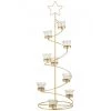 LANADECO Bougeoirs PHOTOPHORE ARBRE SPIRALE METAL / VERRE OR LARGE 70 Cm -Bougeoirs Soldes Magasin photophore arbre spirale metal verre or large 70 cm