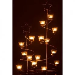 LANADECO Bougeoirs PHOTOPHORE ARBRE SPIRALE METAL / VERRE OR LARGE 70 Cm -Bougeoirs Soldes Magasin photophore arbre spirale metal verre or large 70 cm 5