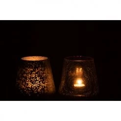 LANADECO Bougeoirs Photophore Conique Bleu H14,5cm - Lot De 2 -Bougeoirs Soldes Magasin photophore conique bleu h14 5cm lot de 2 2