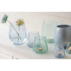 LANADECO Bougeoirs Photophore Conique Bleu H14,5cm - Lot De 2 -Bougeoirs Soldes Magasin photophore conique bleu h14 5cm lot de 2 3