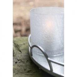 LANADECO Bougeoirs Photophore Cylindrique Verre Givré Blanc H15cm -Bougeoirs Soldes Magasin photophore cylindrique verre givre blanc h15cm 3