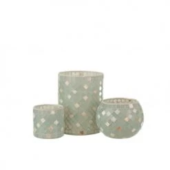 LANADECO Bougeoirs Photophore Droit Verre Gris/nacre H20,5cm -Bougeoirs Soldes Magasin photophore droit verre gris nacre h20 5cm 5