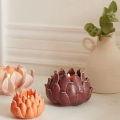 Becquet Bougeoirs Photophore En Céramique Violet -Bougeoirs Soldes Magasin photophore en ceramique violet 3