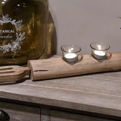 Sensei Maison Bougeoirs Photophore En Forme Fourchette Naturel 46x7x9 Cm -Bougeoirs Soldes Magasin photophore en forme fourchette naturel 46x7x9 cm 3