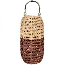 Maisons Du Monde Bougeoirs Photophore En Jacinthe D'eau Bicolore Beige Et Marron H37