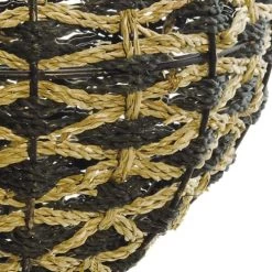 Sensei Maison Bougeoirs Photophore En Jonc De Mer Naturel/noir 23X23X23 Cm -Bougeoirs Soldes Magasin photophore en jonc de mer naturel noir 23x23x23 cm 2