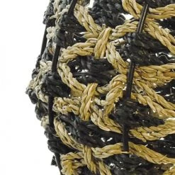 Sensei Maison Bougeoirs Photophore En Jonc De Mer Naturel/noir 26X26X26 Cm -Bougeoirs Soldes Magasin photophore en jonc de mer naturel noir 26x26x26 cm 2