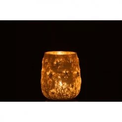 LANADECO Bougeoirs Photophore En Verre Antique Argent H14,5cm -Bougeoirs Soldes Magasin photophore en verre antique argent h14 5cm 2