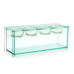 Wadiga Bougeoirs Photophore En Verre Design Pour 4 Bougies Chauffe-plat