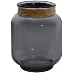 Sensei Maison Bougeoirs Photophore En Verre Recyclé Anthracite 25 Cm -Bougeoirs Soldes Magasin photophore en verre recycle anthracite 25 cm 3