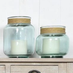 Sensei Maison Bougeoirs Photophore En Verre Recyclé Transparent 25 Cm -Bougeoirs Soldes Magasin photophore en verre recycle transparent 25 cm 2