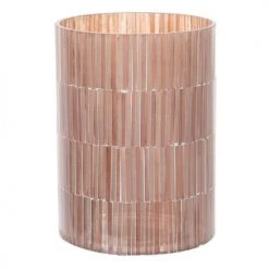 Maisons Du Monde Bougeoirs Photophore En Verre Rose Et Blanc