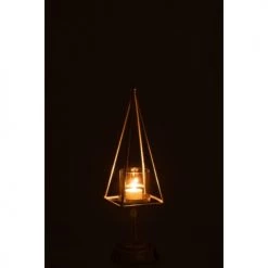 LANADECO Bougeoirs Photophore Fer Argent H40,5cm -Bougeoirs Soldes Magasin photophore fer argent h40 5cm 1