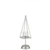 LANADECO Bougeoirs Photophore Fer Argent H40,5cm -Bougeoirs Soldes Magasin photophore fer argent h40 5cm