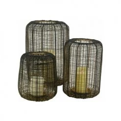 Aubry Gaspard Bougeoirs Photophore Fil De Métal Noir Doré H 32cm -Bougeoirs Soldes Magasin photophore fil de metal noir dore h 32cm 3