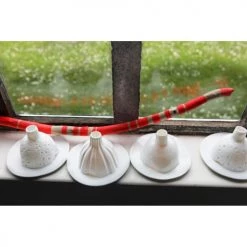 Tsé & Tsé Associées Bougeoirs Photophore Igloo De Nuit Rayé Porcelaine -Bougeoirs Soldes Magasin photophore igloo de nuit raye porcelaine 2