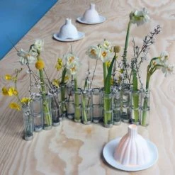 Tsé & Tsé Associées Bougeoirs Photophore Igloo De Nuit Rayé Porcelaine -Bougeoirs Soldes Magasin photophore igloo de nuit raye porcelaine 4