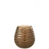 LANADECO Bougeoirs Photophore Lignes Rond Verre Marron H18cm -Bougeoirs Soldes Magasin photophore lignes rond verre marron h18cm