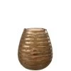LANADECO Bougeoirs Photophore Lignes Rond Verre Marron H23cm -Bougeoirs Soldes Magasin photophore lignes rond verre marron h23cm