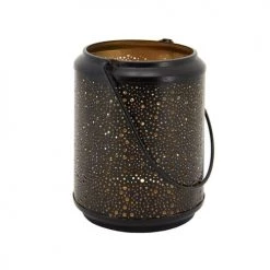 Aubry Gaspard Bougeoirs Photophore Métal Doré Et Noir 20 Cm