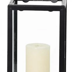 Sensei Maison Bougeoirs Photophore Métal Socle En Bois 22x40 Cm -Bougeoirs Soldes Magasin photophore metal socle en bois 22x40 cm 3