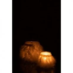 LANADECO Bougeoirs Photophore Plumes Blanc Verre Transparent H12,5cm -Bougeoirs Soldes Magasin photophore plumes blanc verre transparent h12 5cm 5