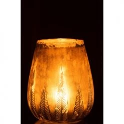 LANADECO Bougeoirs Photophore Rond Verre Argent H31cm -Bougeoirs Soldes Magasin photophore rond verre argent h31cm 2