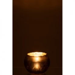 LANADECO Bougeoirs Photophore Rond Verre Gris/bleu H10cm -Bougeoirs Soldes Magasin photophore rond verre gris bleu h10cm 2