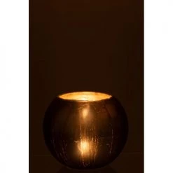 LANADECO Bougeoirs Photophore Rond Verre Gris/bleu H16,5cm -Bougeoirs Soldes Magasin photophore rond verre gris bleu h16 5cm 2