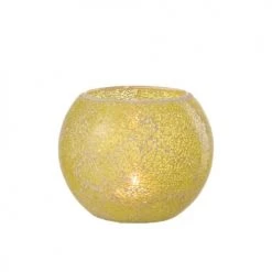 LANADECO Bougeoirs Photophore Rond Verre Jaune H17,5cm -Bougeoirs Soldes Magasin photophore rond verre jaune h17 5cm 2