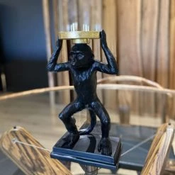 Now’s Home Bougeoirs Photophore Singe En Résine -Bougeoirs Soldes Magasin photophore singe en resine 1