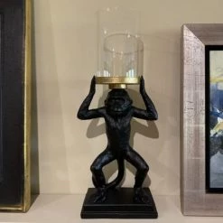 Now’s Home Bougeoirs Photophore Singe En Résine -Bougeoirs Soldes Magasin photophore singe en resine 2