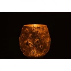 LANADECO Bougeoirs Photophore Verre Antique Argent H17,5cm -Bougeoirs Soldes Magasin photophore verre antique argent h17 5cm 2