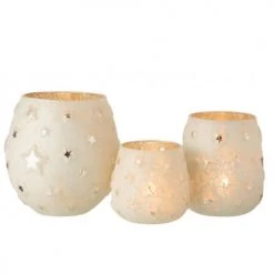 LANADECO Bougeoirs Photophore Verre Antique Argent H17,5cm -Bougeoirs Soldes Magasin photophore verre antique argent h17 5cm 4