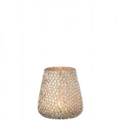 LANADECO Bougeoirs Photophore Verre Argent H16cm -Bougeoirs Soldes Magasin photophore verre argent h16cm 2