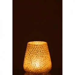 LANADECO Bougeoirs Photophore Verre Argent H16cm -Bougeoirs Soldes Magasin photophore verre argent h16cm 4