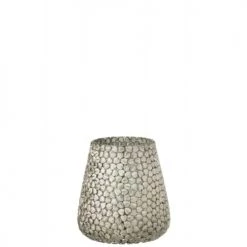 LANADECO Bougeoirs Photophore Verre Argent H16cm -Bougeoirs Soldes Magasin photophore verre argent h16cm 5
