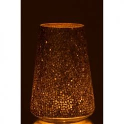 LANADECO Bougeoirs Photophore Verre Blanc/argent H30cm -Bougeoirs Soldes Magasin photophore verre blanc argent h30cm 4