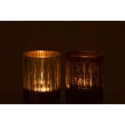 LANADECO Bougeoirs Photophore Verre Bleu H15,5cm - Lot De 2 -Bougeoirs Soldes Magasin photophore verre bleu h15 5cm lot de 2 2