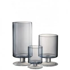 LANADECO Bougeoirs Photophore Verre Bleu H33cm -Bougeoirs Soldes Magasin photophore verre bleu h33cm 1