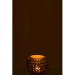 LANADECO Bougeoirs Photophore Verre Gris H13,5cm -Bougeoirs Soldes Magasin photophore verre gris h13 5cm 1