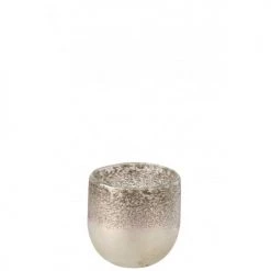 LANADECO Bougeoirs Photophore Verre Gris/rose H10,5cm