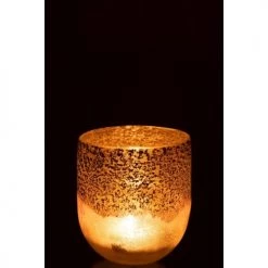 LANADECO Bougeoirs Photophore Verre Gris/rose H15cm -Bougeoirs Soldes Magasin photophore verre gris rose h15cm 2