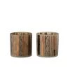 LANADECO Bougeoirs Photophore Verre Marron H15cm - Lot De 2 -Bougeoirs Soldes Magasin photophore verre marron h15cm lot de 2