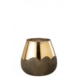 LANADECO Bougeoirs Photophore Verre Or H18cm